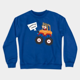 illustration of monster truck with cartoon style. Crewneck Sweatshirt